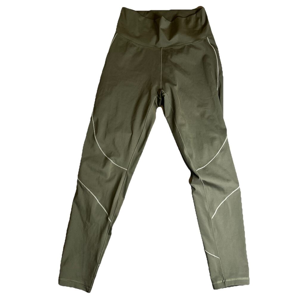 Adidas Olive Green Leggings Womens Medium Workout Pants Running Soccer